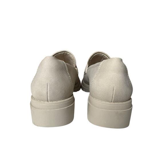 JENN ARDOR Women's Chunky Loafers Slip On Lug Sole Penny Loafer 7.5 Beige Matte - Picture 4 of 7